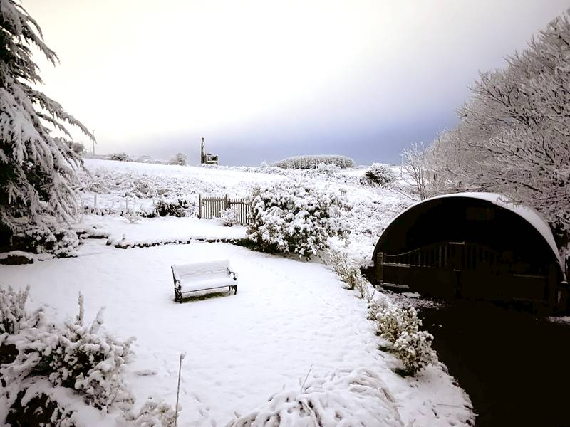 A snowy scene in Redruth, Cornwall. PA