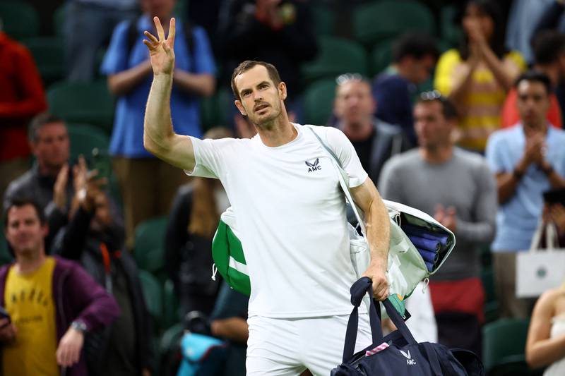 Andy Murray acknowledges fans inside Centre Court after his victory in the first round at Wimbledon. Reuters