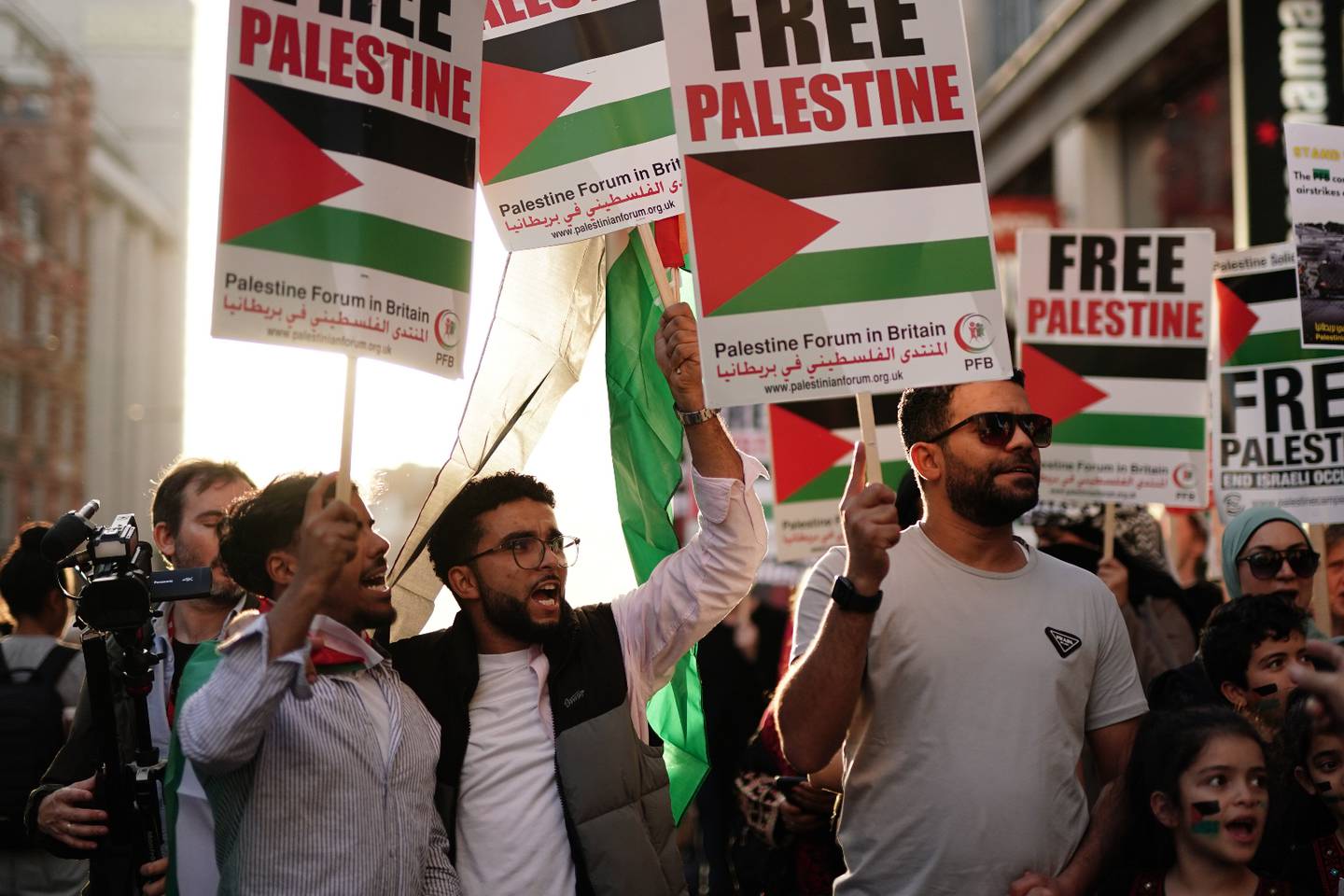 Israel and Palestine solidarity protesters hit London streets