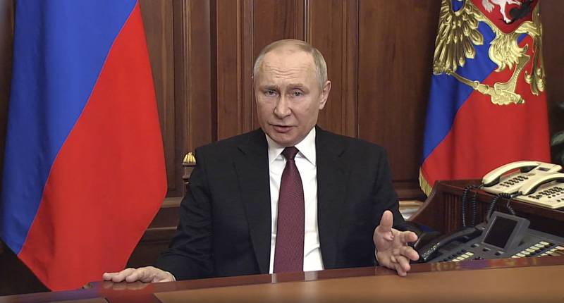 Russian President Vladimir Putin made claims of genocide when he announced the invasion of Ukraine. AFP 