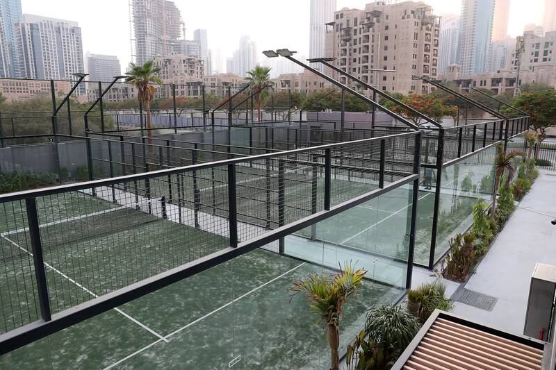 There are six padel courts.