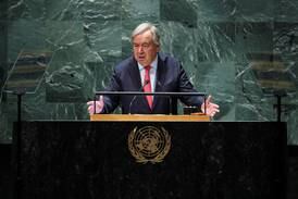 UN Secretary General Antonio Guterres addresses the General Assembly in New York. Reuters