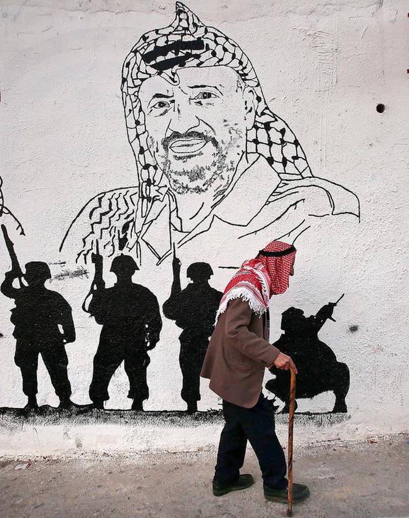 ‘It was Arafat who was the first to take the painful decision to recognise the 1967 lines and abandon 78 per cent of historic Palestine and open the way to coexistence,’ said Xavier Abu Eid, spokesman for the Palestine Liberation Organisation. Abbas Momani/AFP Photo