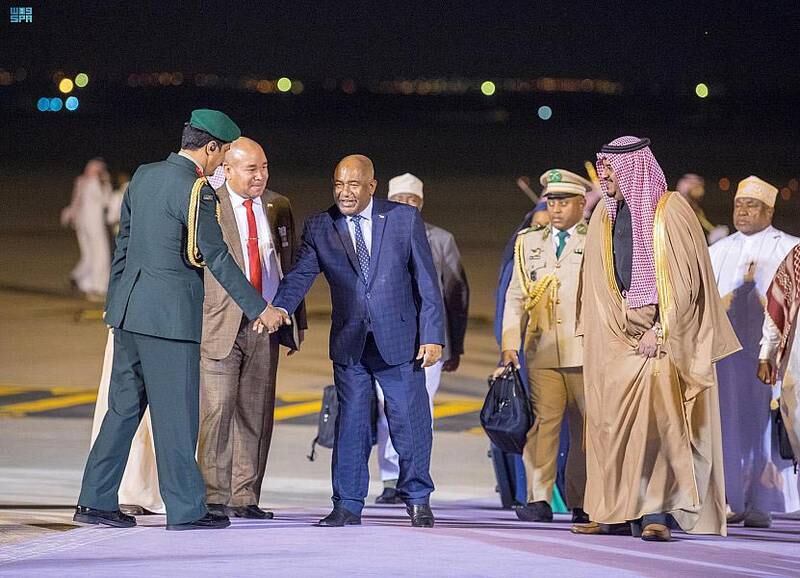 Azali Assoumani. President of the United Comoros Republic,  on arrival in Riyadh. SPA