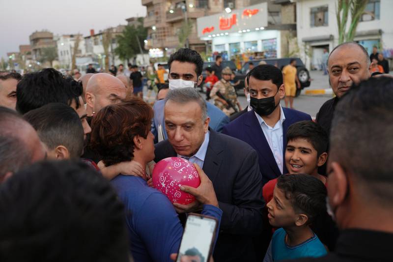 Mr Al Kadhimi met citizens who congratulated him on surviving an assassination attempt.