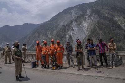 An official in Indian-controlled Kashmir said on Friday that 10 workers were still trapped.