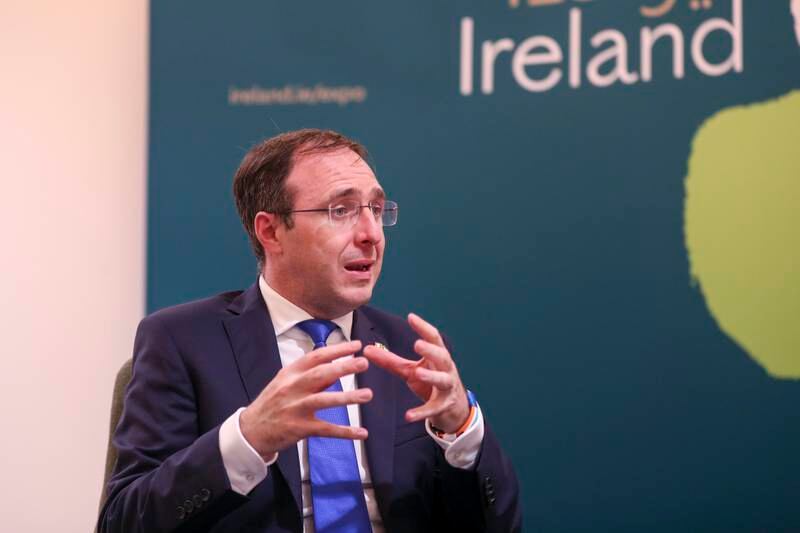 Robert Troy, Minister for Trade Promotion, at the opening evening of the Ireland Pavilion. Khushnum Bhandari / The National