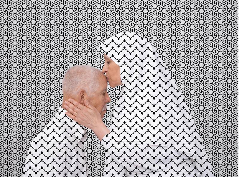 The diptych I’m Sorry / I Forgive You (2012) gives a Pop slant to geometric patterning. All images courtesy The Third Line