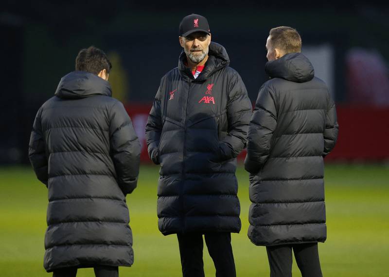 Liverpool manager Jurgen Klopp during training. Reuters