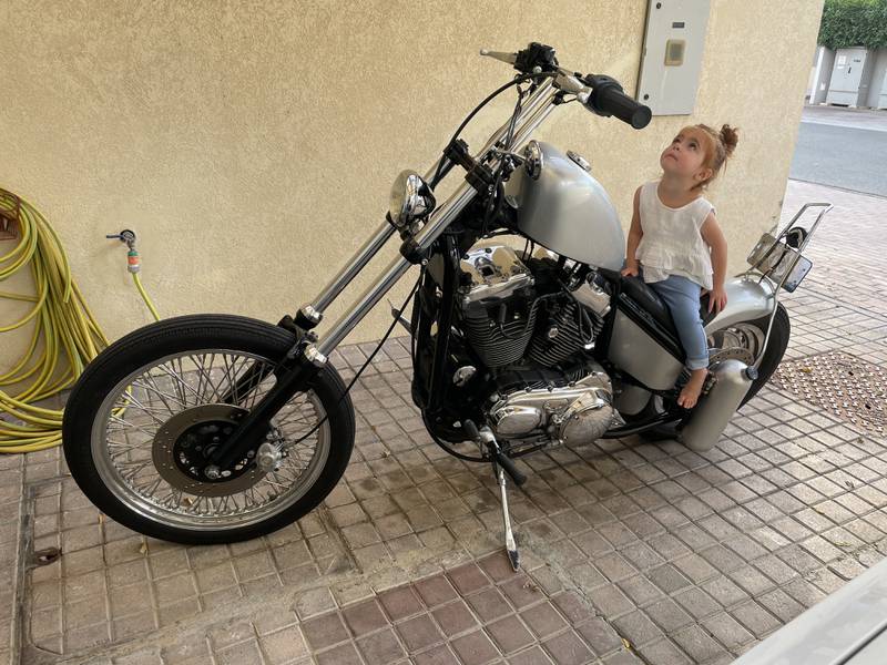 Del Gasan's daughter Ava, 3, is already into motorcycles