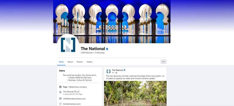 Die Facebook-Seite des National vom 13. April 2022.
