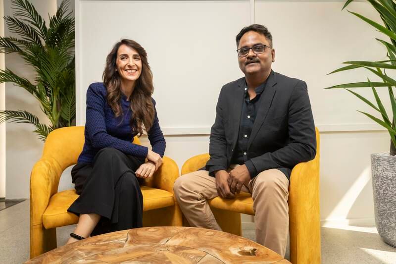 Olive Gaea co-founders Jessica Scopacasa and Vivek Tripathi connected on LinkedIn. Antonie Robertson / The National