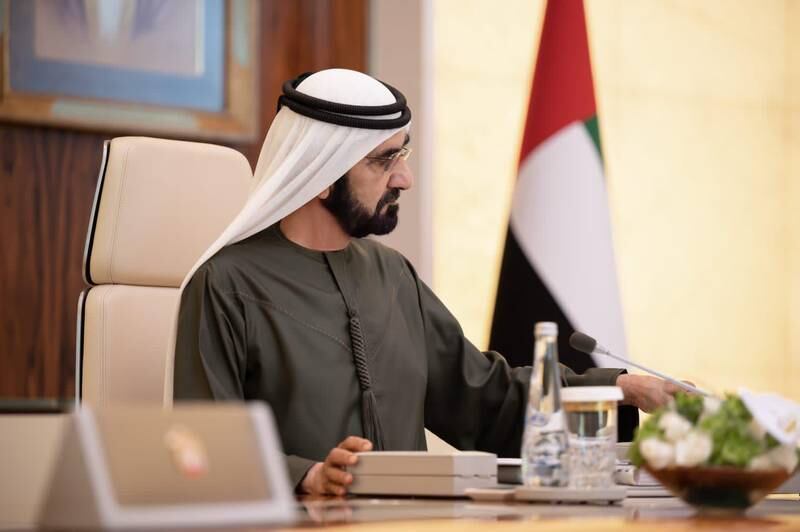 Sheikh Mohammed bin Rashid, Prime Minister and Ruler of Dubai, chairs a Cabinet meeting at Al Watan Palace in Abu Dhabi. All photos: @HHShkMohd / Twitter