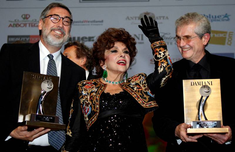 From left, filmmaker John Landis, Lollobrigida and director Claude Lelouch at the 10th Monte Carlo Film festival in 2010. Reuters