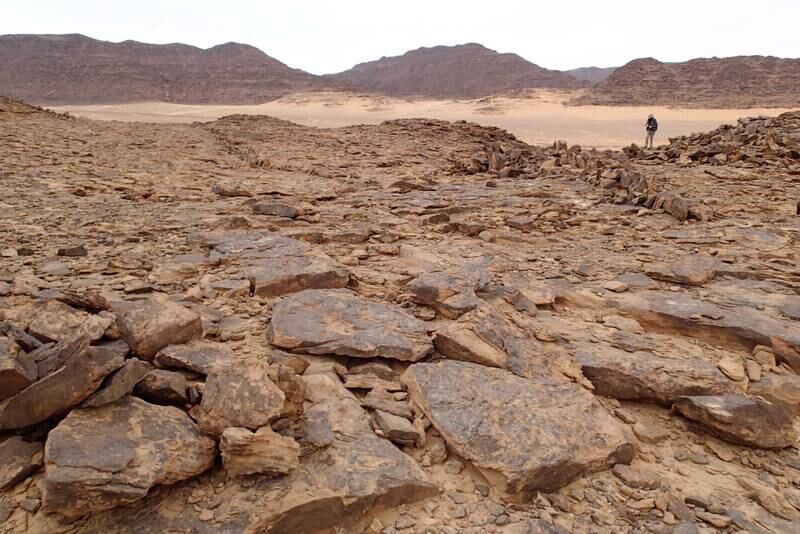 Archaeologists have found ancient stone engravings of vast animal traps in Jordan and Saudi Arabia. Photo: R. Crassard / CNRS