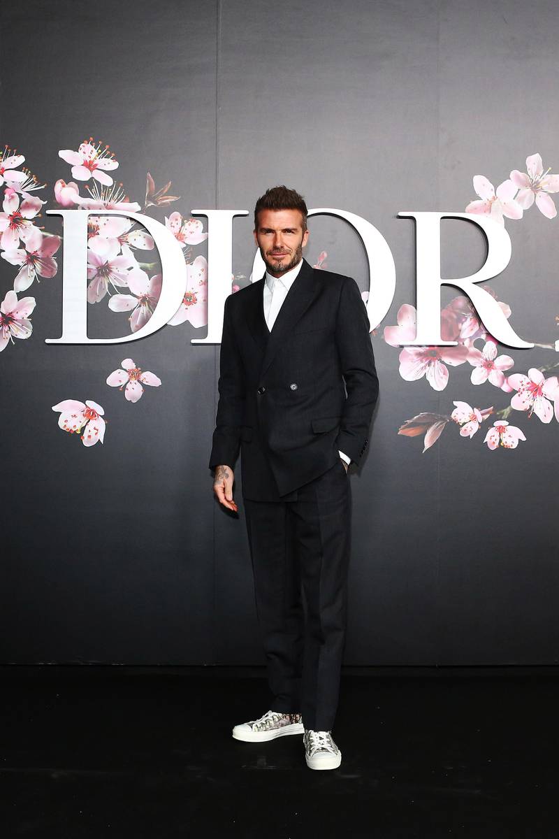 TOKYO, JAPAN - NOVEMBER 30: David Beckham attends the photocall at the Dior Pre Fall 2019 Men's Collection on November 30, 2018 in Tokyo, Japan. (Photo by Getty Images/Getty Images for Dior)