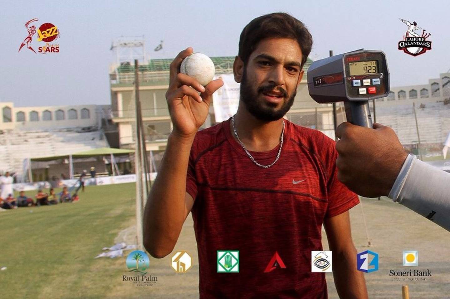 The first time Haris Rauf bowled with a leather cricket ball in a trial with Lahore Qalandars, the delivery was clocked at 92.3mph. Photo: Lahore Qalandars