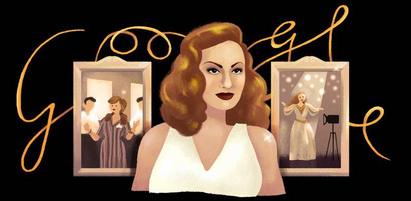 Egyptian actress Hind Rostom is celebrated in a Google Doodle on her 87th birthday, on November 12, 2018.