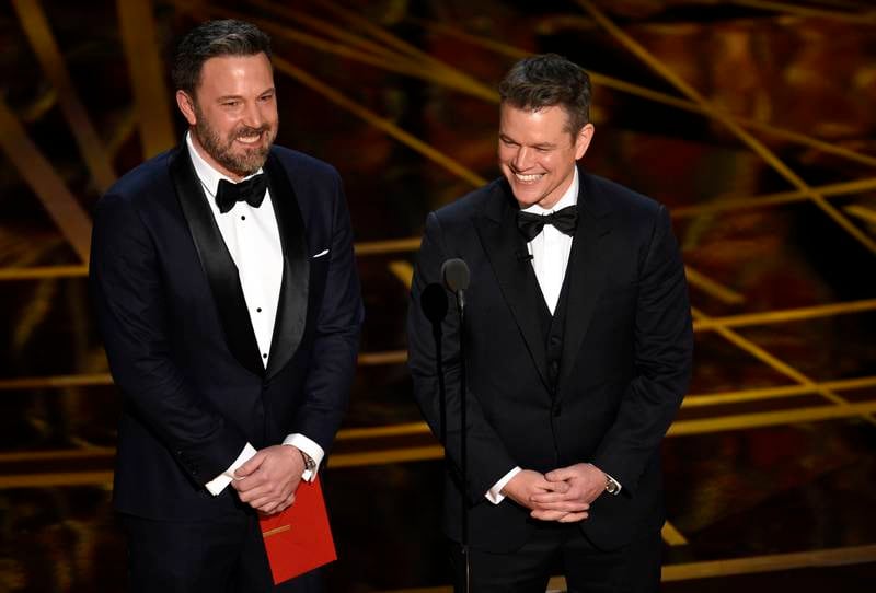 Affleck and Damon won the Oscar for best original screenplay for Good Will Hunting. AP