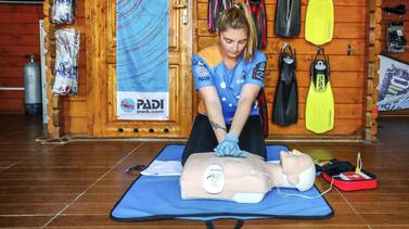Nicola Liddell, an emergency first response instructor, encorages people to learn CPR. Victor Besa / The National