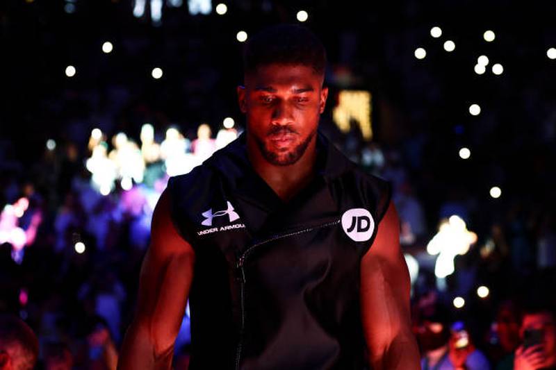 Anthony Joshua made a low-key entrance at King Abdullah Sports City Arena in Jeddah. Getty