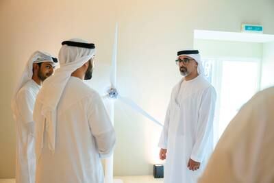 Sheikh Khaled bin Mohamed, Crown Prince of Abu Dhabi and chairman of Abu Dhabi Executive Council, during the launch of the programme, which is part of the UAE's drive to achieve net-zero emissions by 2050 and diversify its energy mix. Photo: Abu Dhabi Government Media Office 