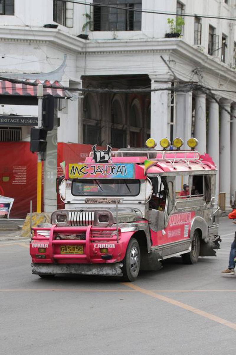 A Jeepney makes its way through the streets of Cebu, Philippines.
