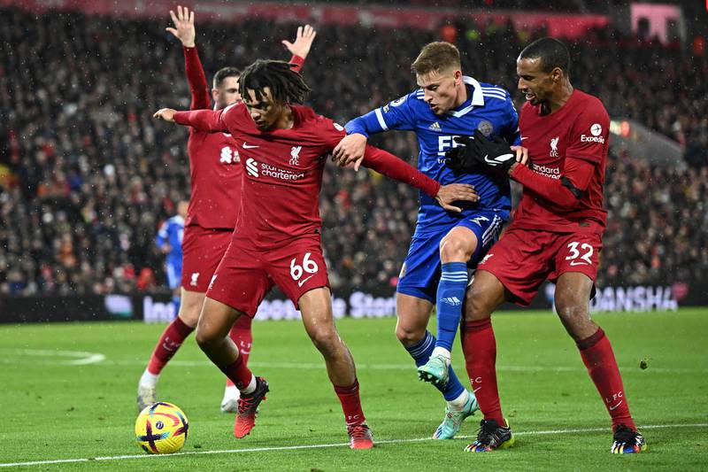 Trent Alexander-Arnold 7 - Won his defensive battle against Harvey Barnes with Leicester looking to exploit his flank, but the right-back defended excellently. AFP