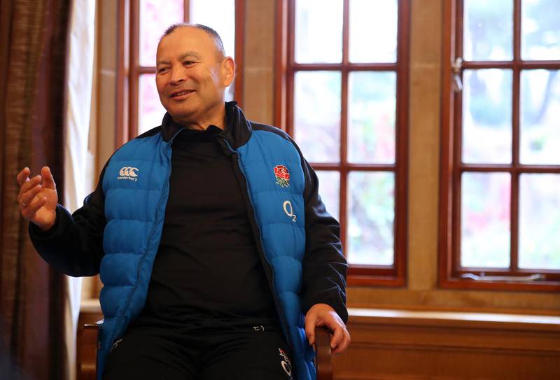 BAGSHOT, ENGLAND - NOVEMBER 19:  Head Coach of England Eddie Jones speaks to the media during a press conference at Pennyhill Park on November 19, 2018 in Bagshot, England.  (Photo by Warren Little/Getty Images)