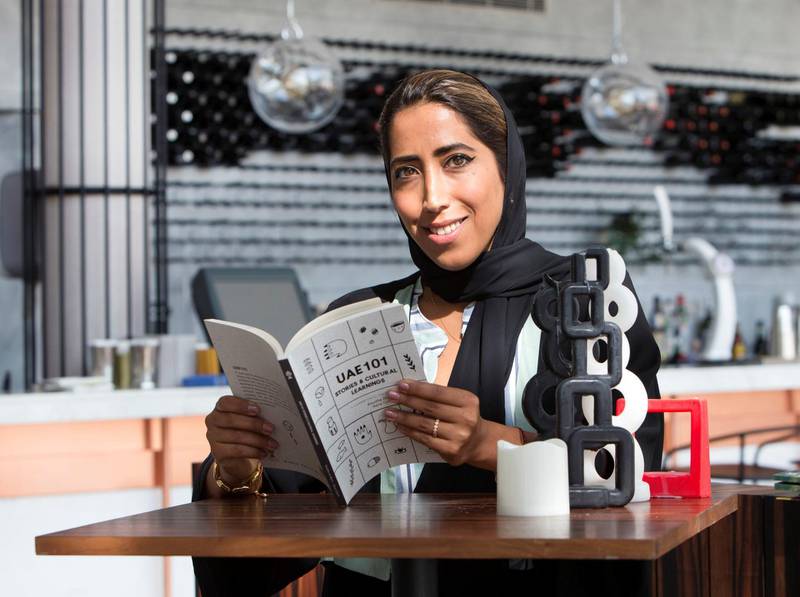ABU DHABI UNITED ARAB EMIRATES, 02 OCTOBER 2018 - Roudha Al Marri, co-author of the book UAE 101 at Manarat Al Saadiyat, Abu Dhabi. Leslie Pableo for The National for Melissa Gronlund's story