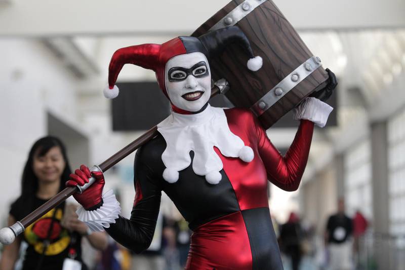 Alex Waldron cosplays as Harley Quinn from the movie Suicide Squad during Comic-Con 2017. Bill Wechter / AFP