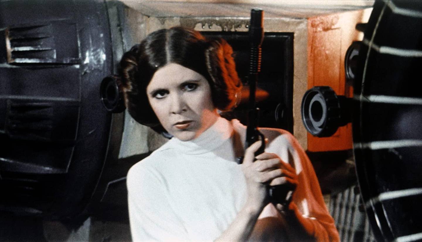Carrie Fisher in 'Star Wars: Episode IV - A New Hope' (1977). IMDB 