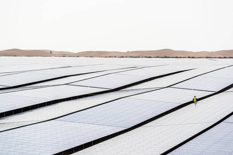 Taqa's Noor Abu Dhabi solar park. The project began commercial operation in April 2019 and generates enough power to meet the needs of 90,000 individuals.  Taqa