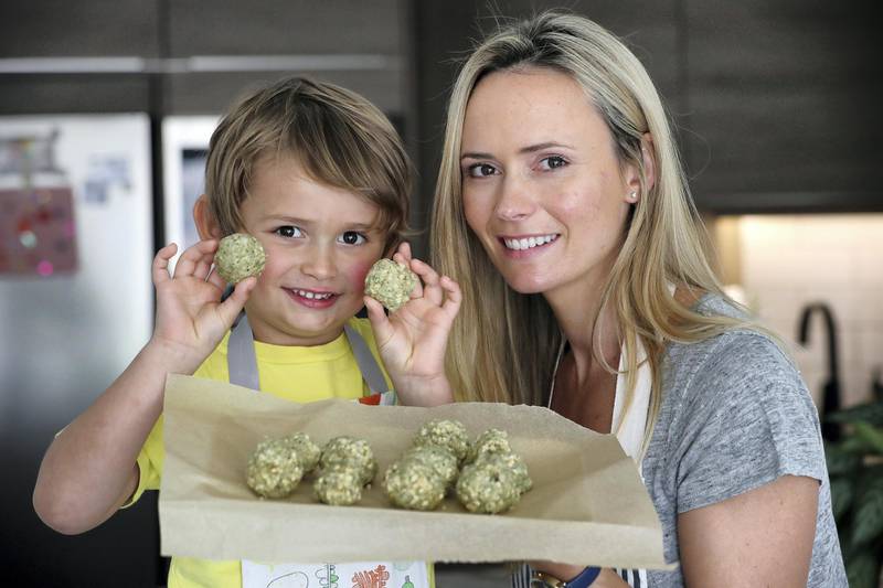 Dubai, United Arab Emirates - October 13, 2018: Gemma McQueen is a mum who uses organic fruit and veg wherever possible to cook for her son Arlo, 4 - and has put so much effort into doing so she has now created a recipe book of healthy food. Saturday, October 13th, 2018 at The Palm, Dubai. Chris Whiteoak / The National