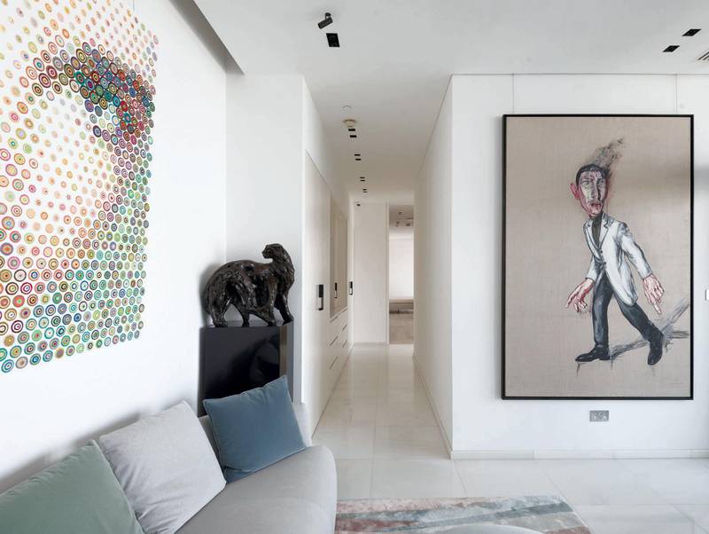 The high-end property boasts works by world famous artists Andy Warhol and Damien Hirst.  Courtesy Luxhabitat Sotheby's International Realty