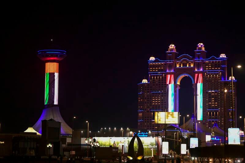 The Tiara revolving restaurant and the new Rixos Marina in Abu Dhabi. Khushnum Bhandari / The National
