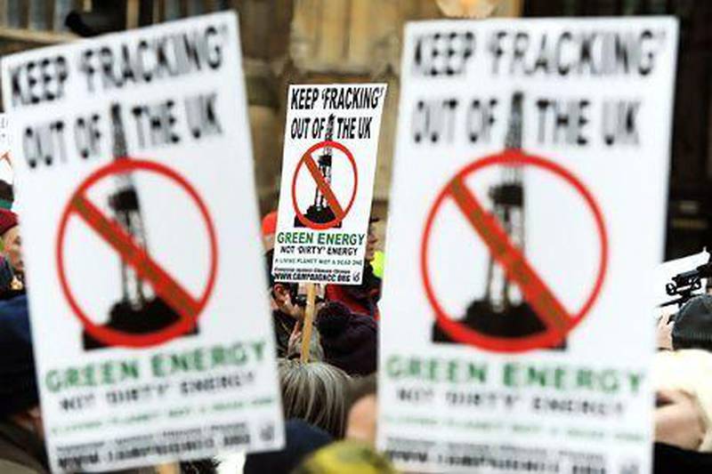 Opposition to fracking has been strong in the UK. AP