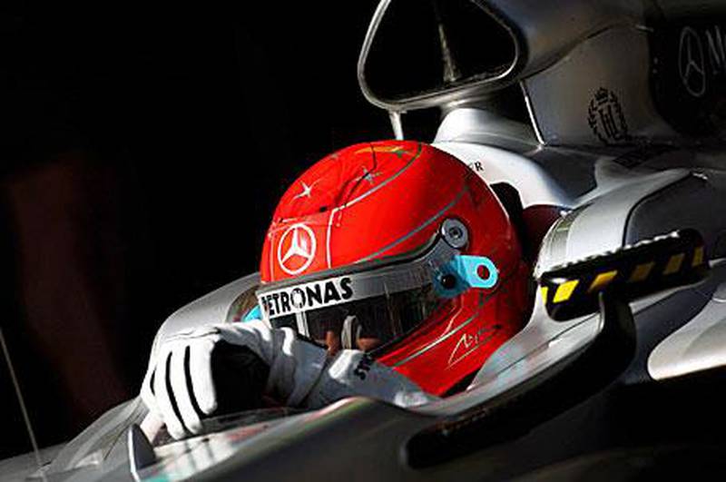 Michael Schumacher sits in the Mercedes GP car that he hopes will give him the platform to fight for an eighth world championship.