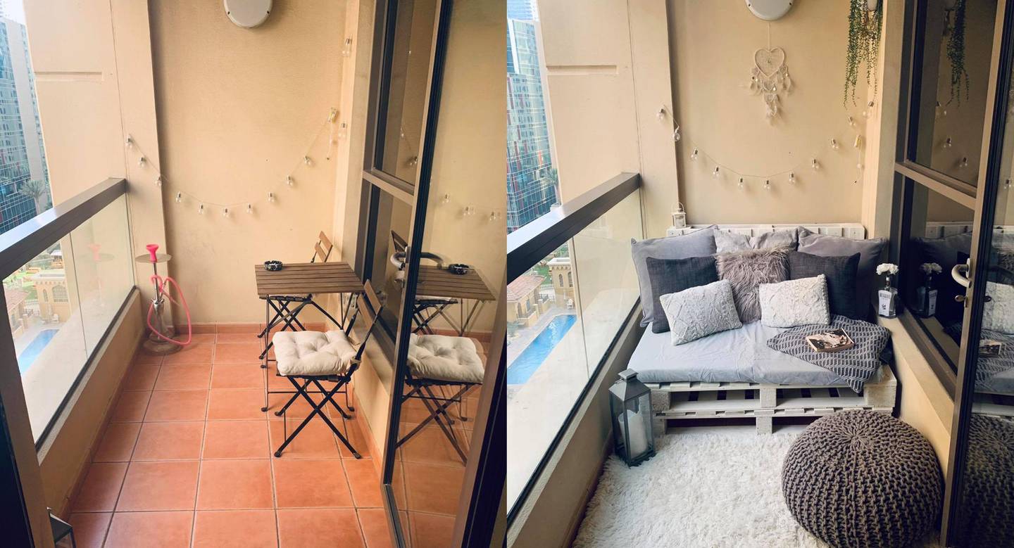 Samantha Hall and her flatmates gave their balcony a makeover for less than Dh500. Samantha Hall 