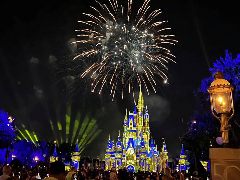 A fireworks display at a Walt Disney World in Orlando, Florida. Disney’s US theme parks are a crucial profit driver. Reuters