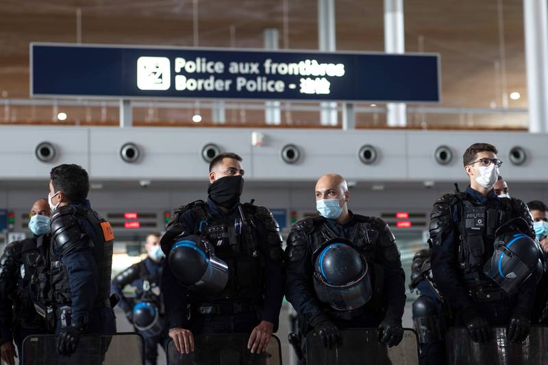 Police at Charles de Gaulle Airport, Paris. Getty Images
