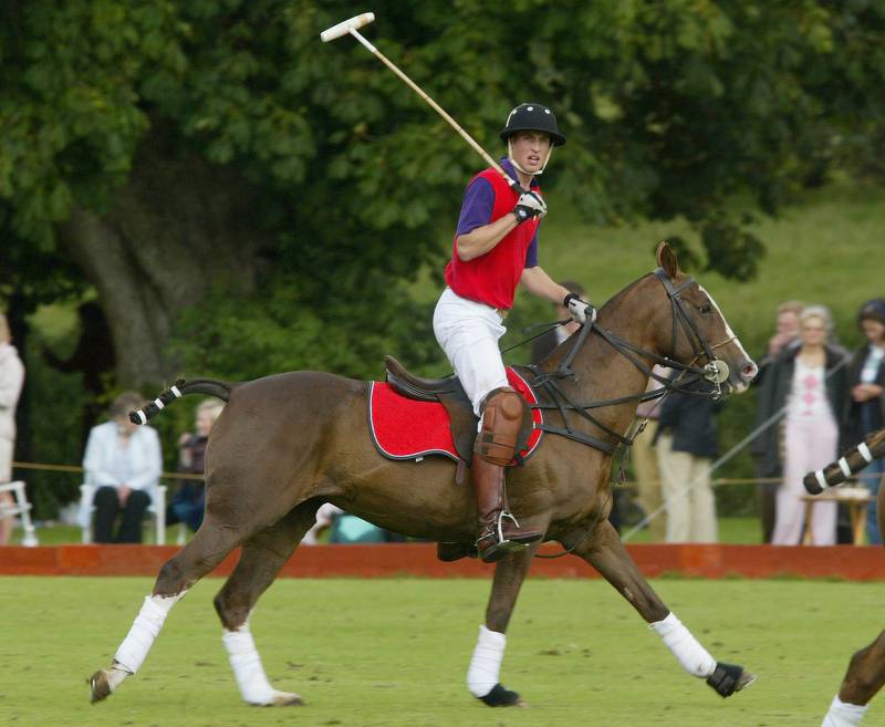 2004: Prince William participates in the annual Army v Navy match for the Rundle Cup at Tidworth Polo Club in Wiltshire. Getty Images