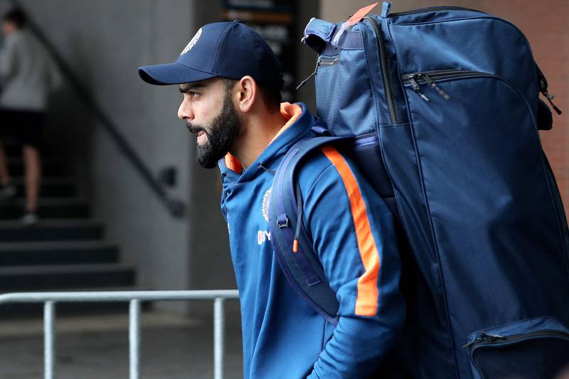 India's Virat Kohli arrives for net practice. AFP