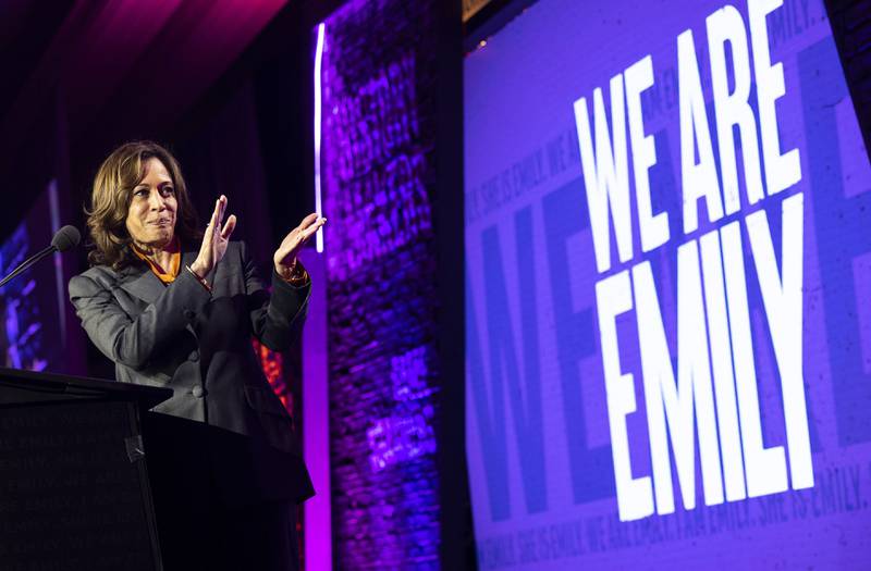 US Vice President Kamala Harris at the Emily's List gala in Washington. Getty Images / AFP
