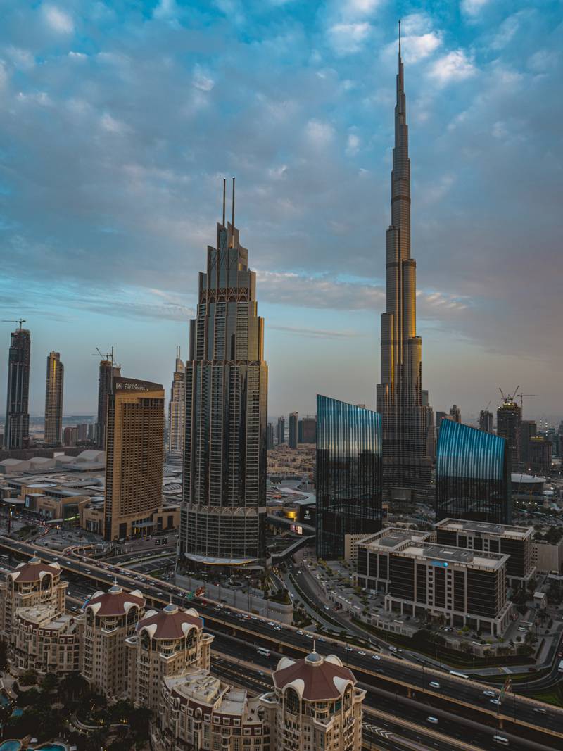 The view from a balcony at Central Park Towers, Dubai. Photo: Kareem Mazhar