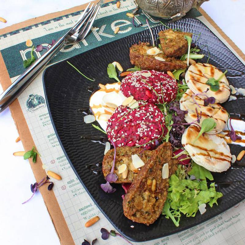 The Foie Gras Kibbeh & Beetroot Falafel at the Ramadan iftar at Markette in The Dubai Mall and Boxpark. Courtesy Markette