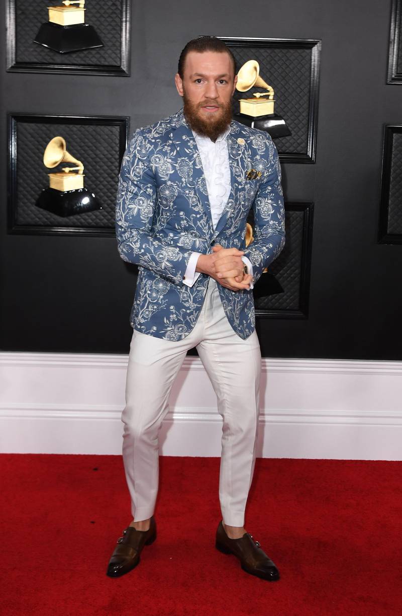 Conor McGregor arrives for the 62nd Annual Grammy Awards on January 26, 2020, in Los Angeles.  AFP