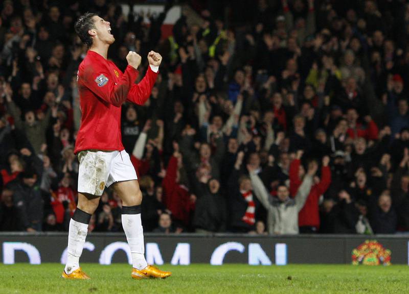 Cristiano Ronaldo netted his first club hat-trick for Manchester United against Newcastle United in the Premier League on January 12, 2008. Reuters