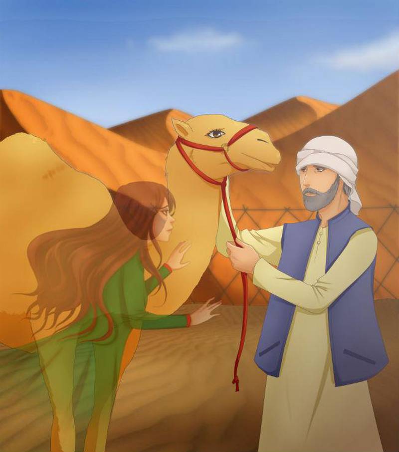 Zayed University’s two collections of Emirati folklore, Story Mile and New Fairytales & Fables from the UAE, which were both written in Emirati dialect. Illustration by Nouf Ahmed Al Dhaheri. Courtesy Brione LaThrop