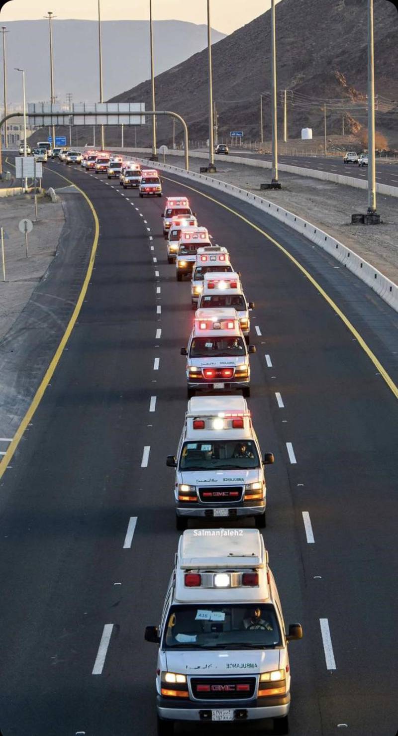 Saudi Arabia arranged a convoy of ambulances to carry critically ill patients from Madinah to Makkah to perform Hajj.